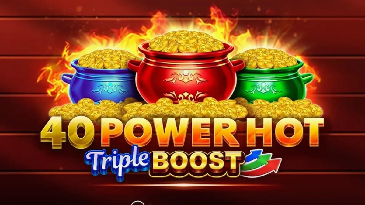 Tampilan antarmuka permainan slot 40 Power Hot Triple Boost dengan desain klasik yang modern